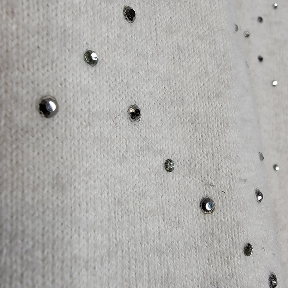 🌶️Gap Sweater Women’s XL Cream-White Embellished Diamond Pattern Long Sleeve - Picture 6 of 15